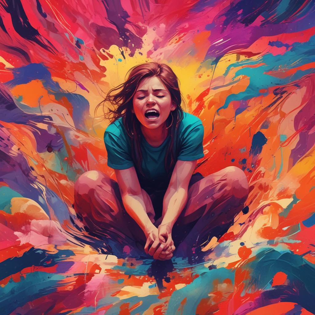 یک دختری که در گودال گمشده است و گریه میکند و جیغ میکشد 3