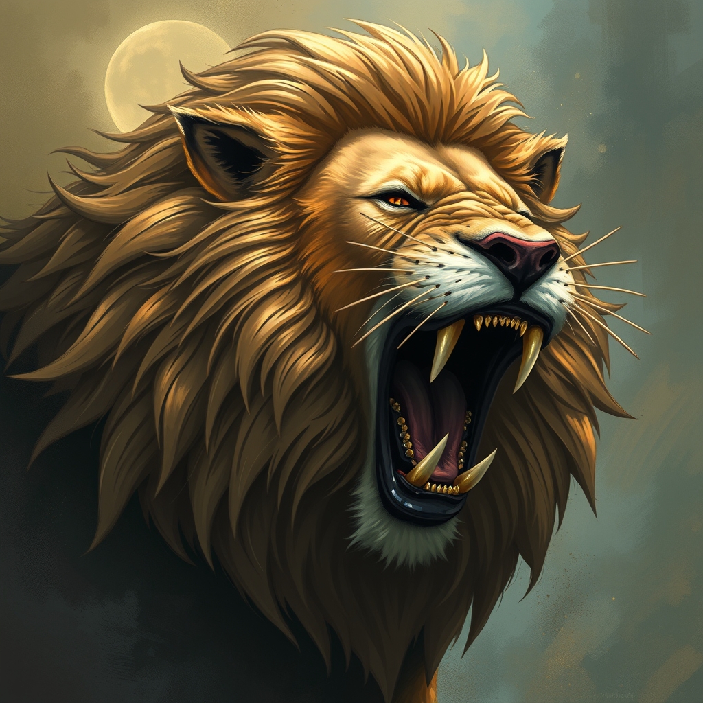 شیر درحال غرش9