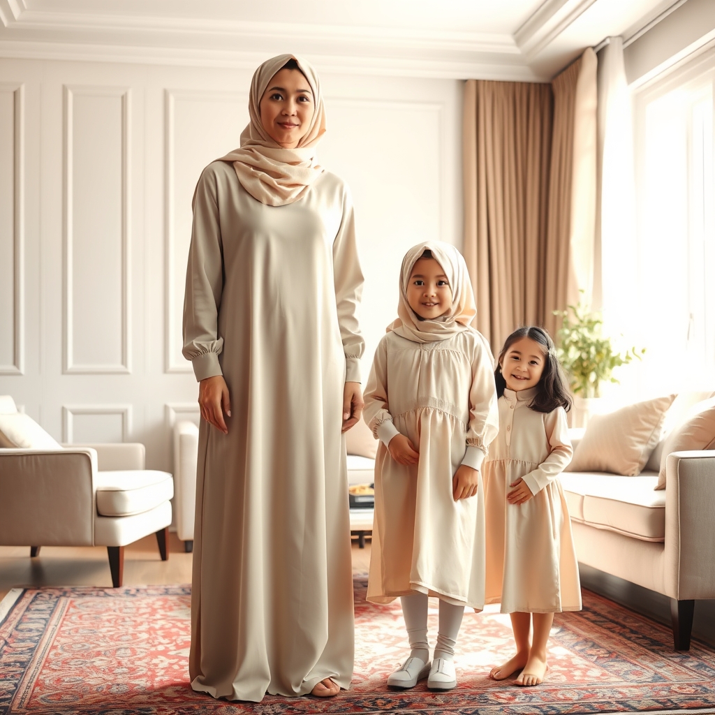 مادری ۳۴‌ساله در کنار  دختر ۱۱ساله خود و دختر ۶ ساله اش11