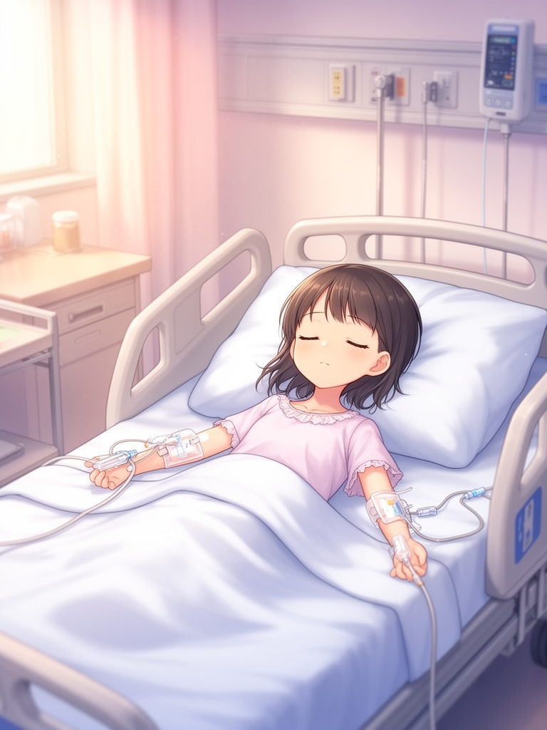 دختر ۱۲ ساله  و زیباترین دختر دنیا است که در  است که در تخت بیمارستان تخت بیمارستان خوابیده است و چشم‌هایش بسته است و دست‌هایش را سرم زدند  دارند آن را عمل جراحی می‌کنند 4