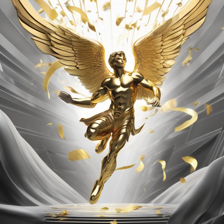 فرشته ای مذکر با بال های طلایی در حال سقوط 19