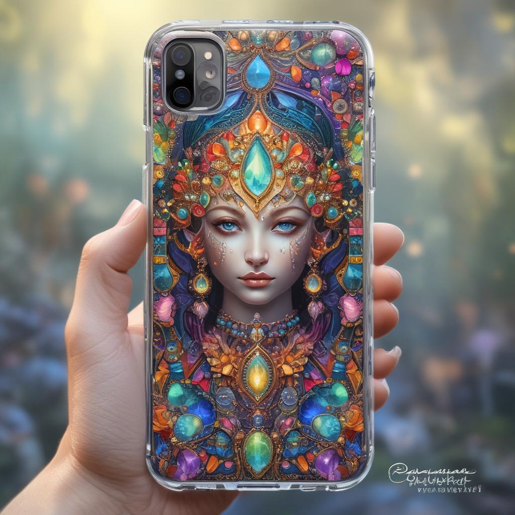 قاب گوشی آیفون که با نگین های براق ساخته شده4