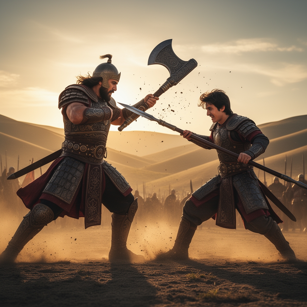 رزم رستم پهلوان ایرانی با سهراب 14 ساله ایرانی1