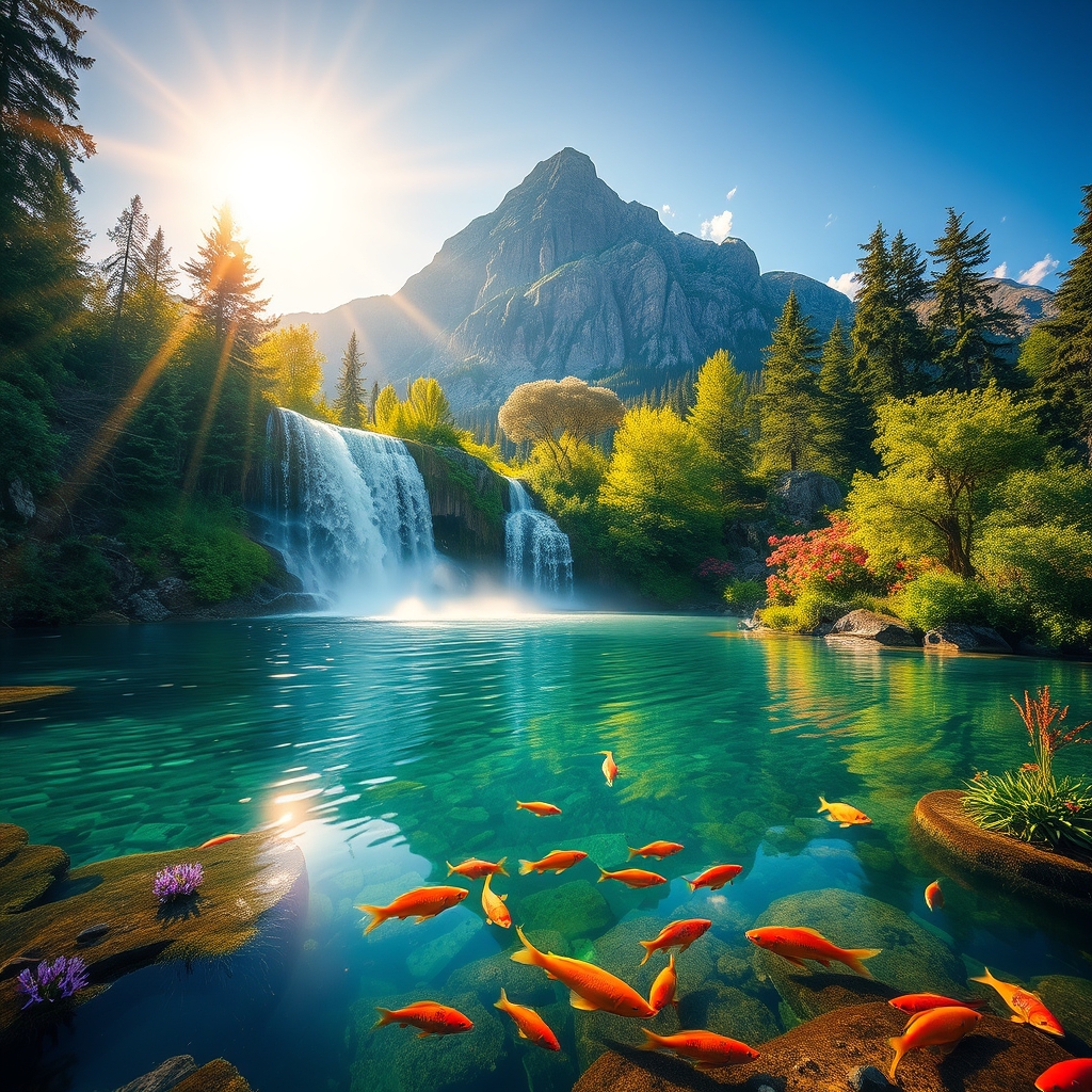 کوه خورشید آبشار درخت گل ماهی21