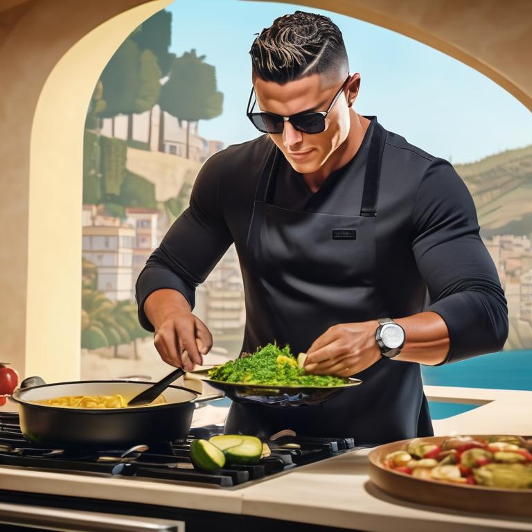 رونالدو در حال آشپزی3