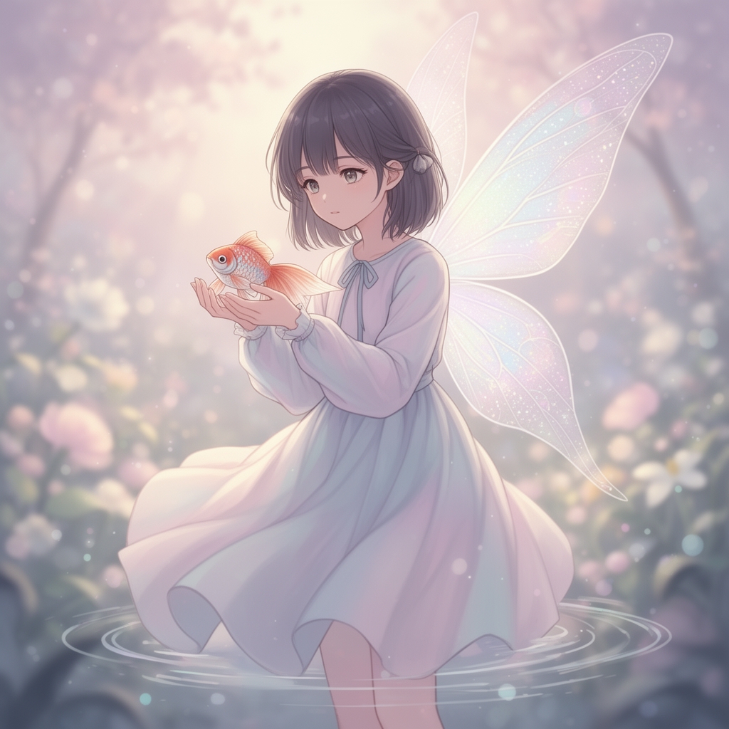 یک دختر انیمه که بال پری داره
و ماهی داره5