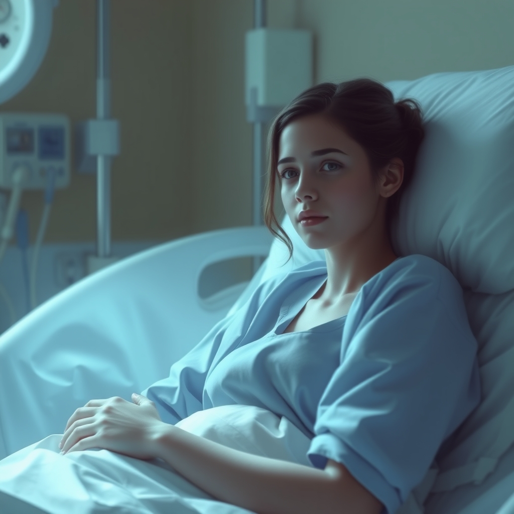 دختری در بیمارستان که در حال مرگ است
15