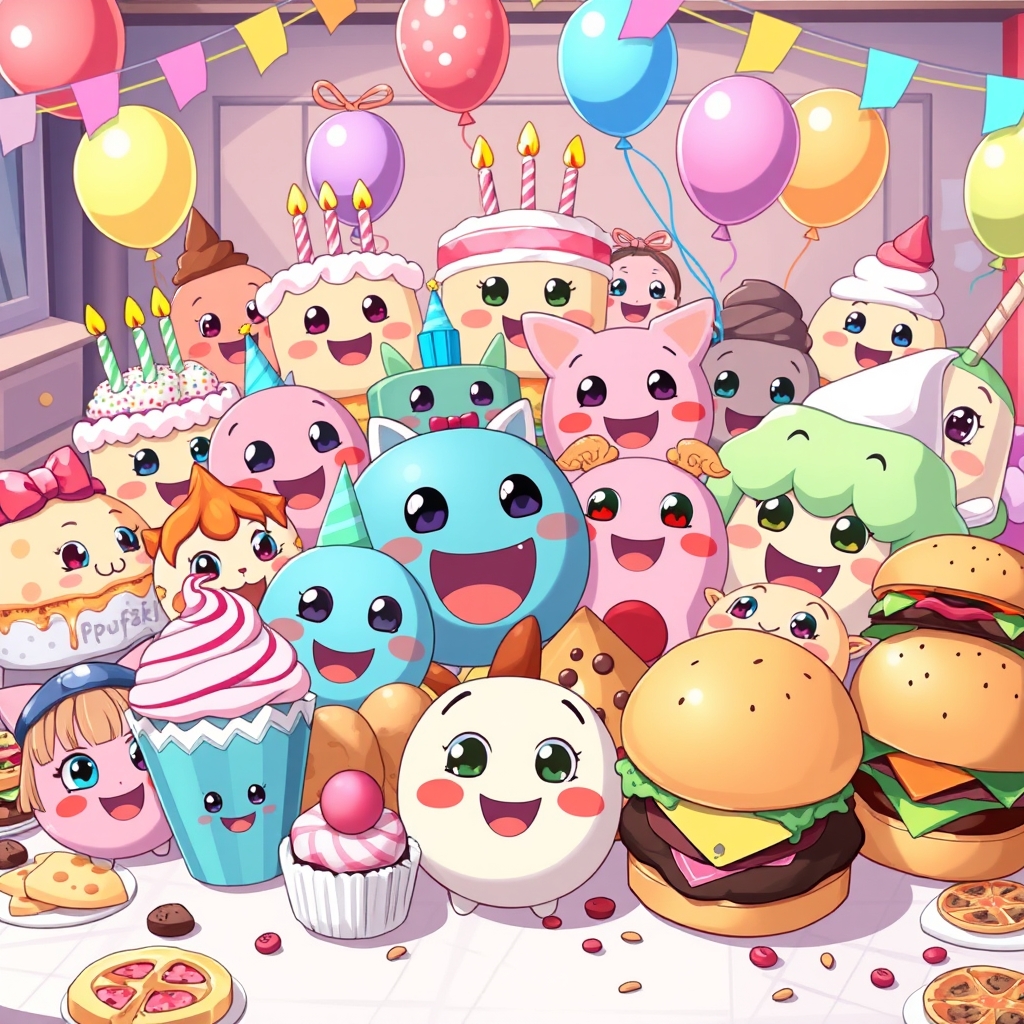 🎂🎉🎊🎈🎁🧁🍡🍨🍧🍦🍰🥧🍕🍟🌮🍔🌭🥪همه اینها چشم دارند و کنار هم شاد و خوشحال هستند 8
