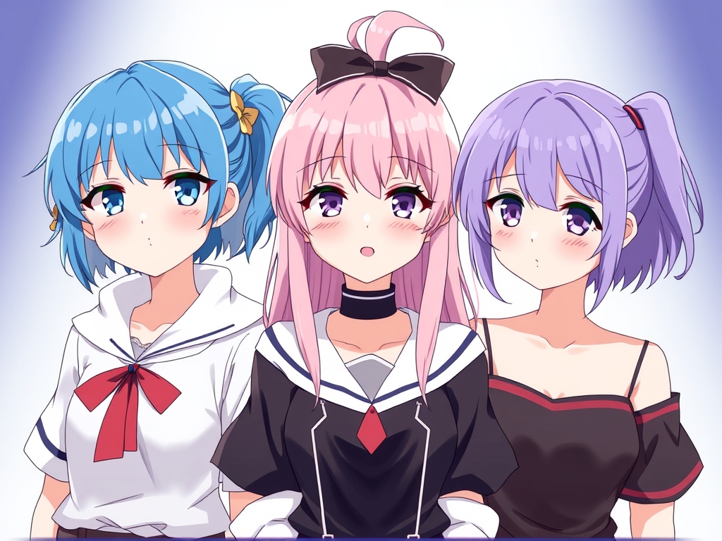 سه
تا دختر بالباس و موهای آبی و صورتی و بنفشش
13