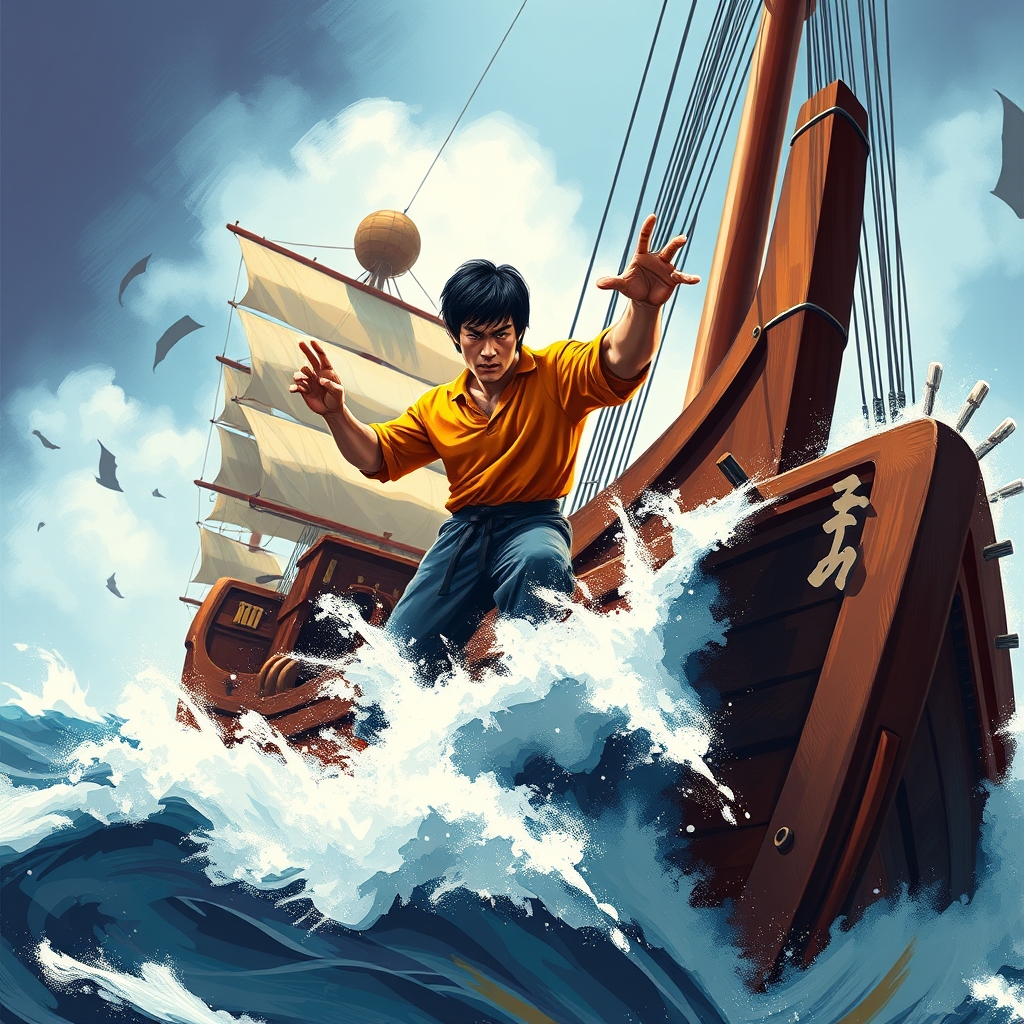 عکس بروسلی در کشتی بزرگ 0