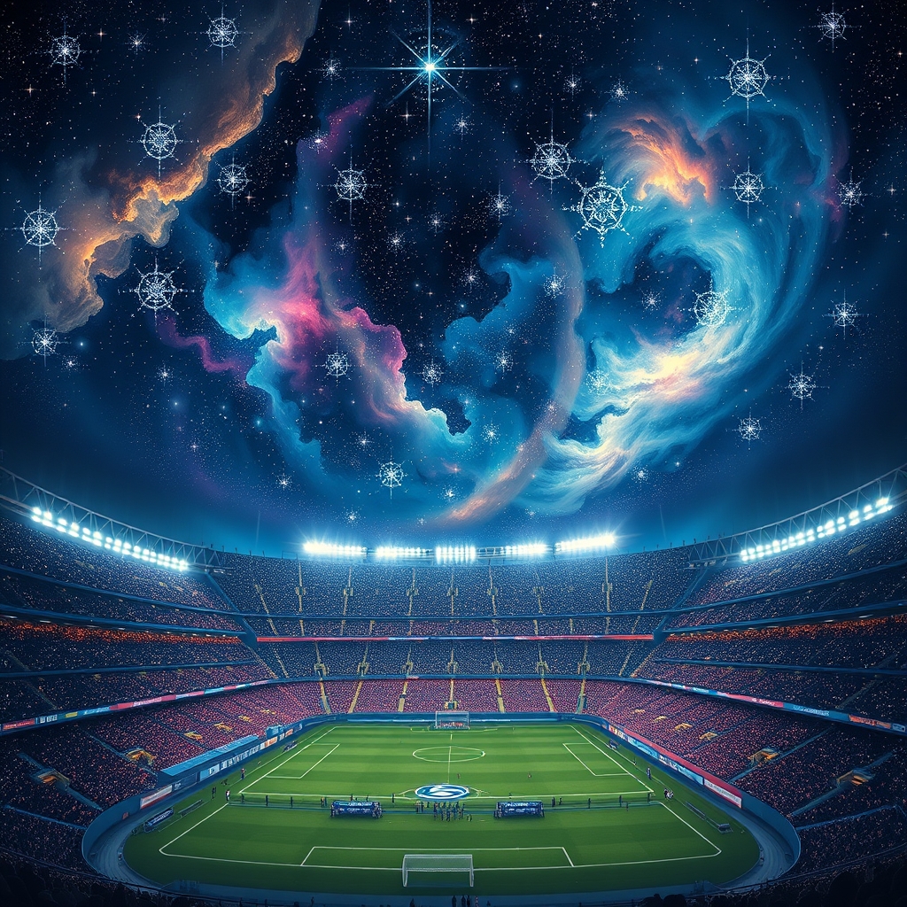 استادیوم سانتیاگو برنابئو با آسمان پر از ستاره9