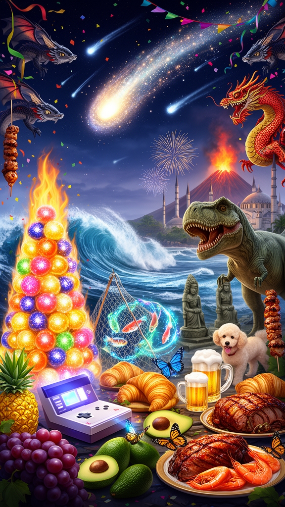 🍡🔥🌊🌠🌋🕋🎆🍇🎮🍍🎣🗿☄🦠🦋🥑🥐🍖🍤🍺🐉🐩🦖🐲🍢🎊🎏5