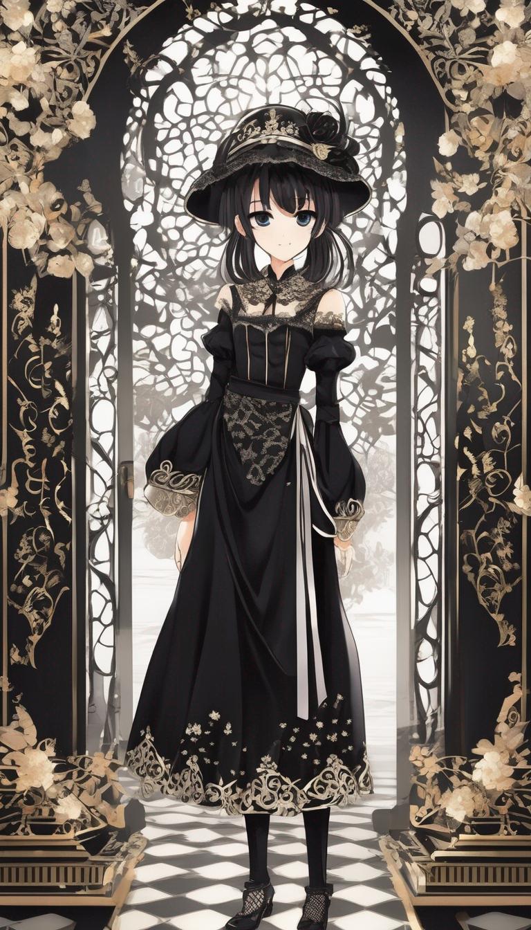 عکس دختر با لباس های سیاه و آستین بند انگشتی با چشمان سیاه درشت با لباس پندار زیبا سیاه
17