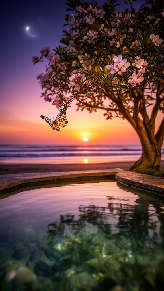 برکه عشق درخت زیبا پروانه خوشگل قشنگ شب دریا موج دریا زیبا غروب دریا زیبا غروب ساحل غروبی5
