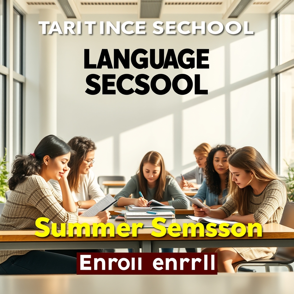 پوستر آموزشگاه زبان  با موضوع شروع ترم تابستان 
3