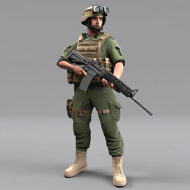 سرباز شجاع فلسطینی با اسلحه و کلاه محافظ13