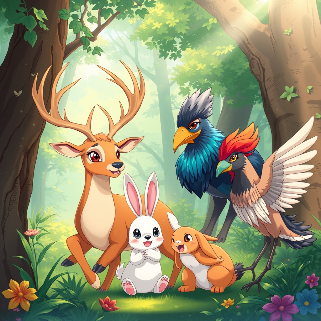 ترکیب آهو و خرگوش و مرغِ مینا و سی مرغ 22