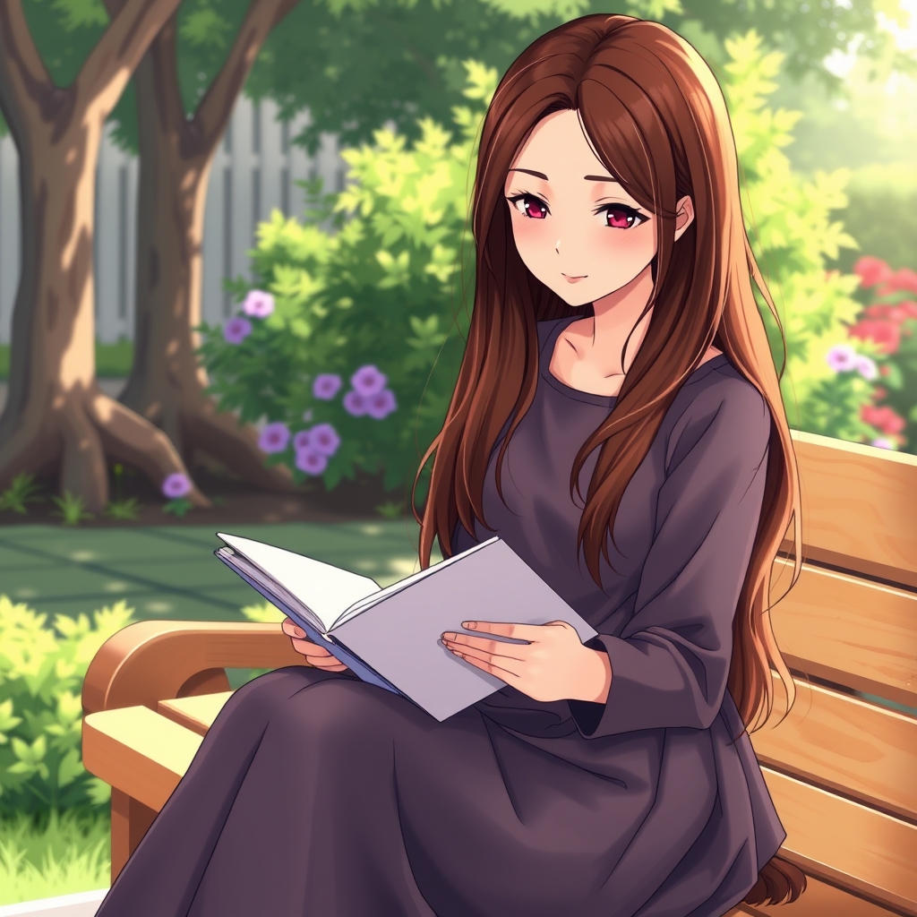 عکس دختر ایرانی زیبا با مو های بلند  و قهوه‌ای درحال خواندن کتاب
4