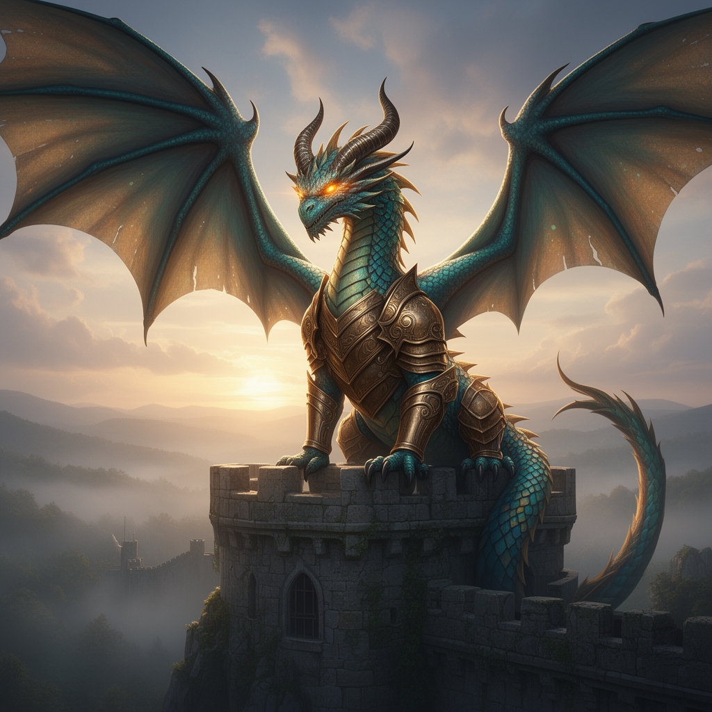 یک شیردال بسیار زیبا و باشکوه و باستانی با بالهای قوی و زرهی  بر تن4