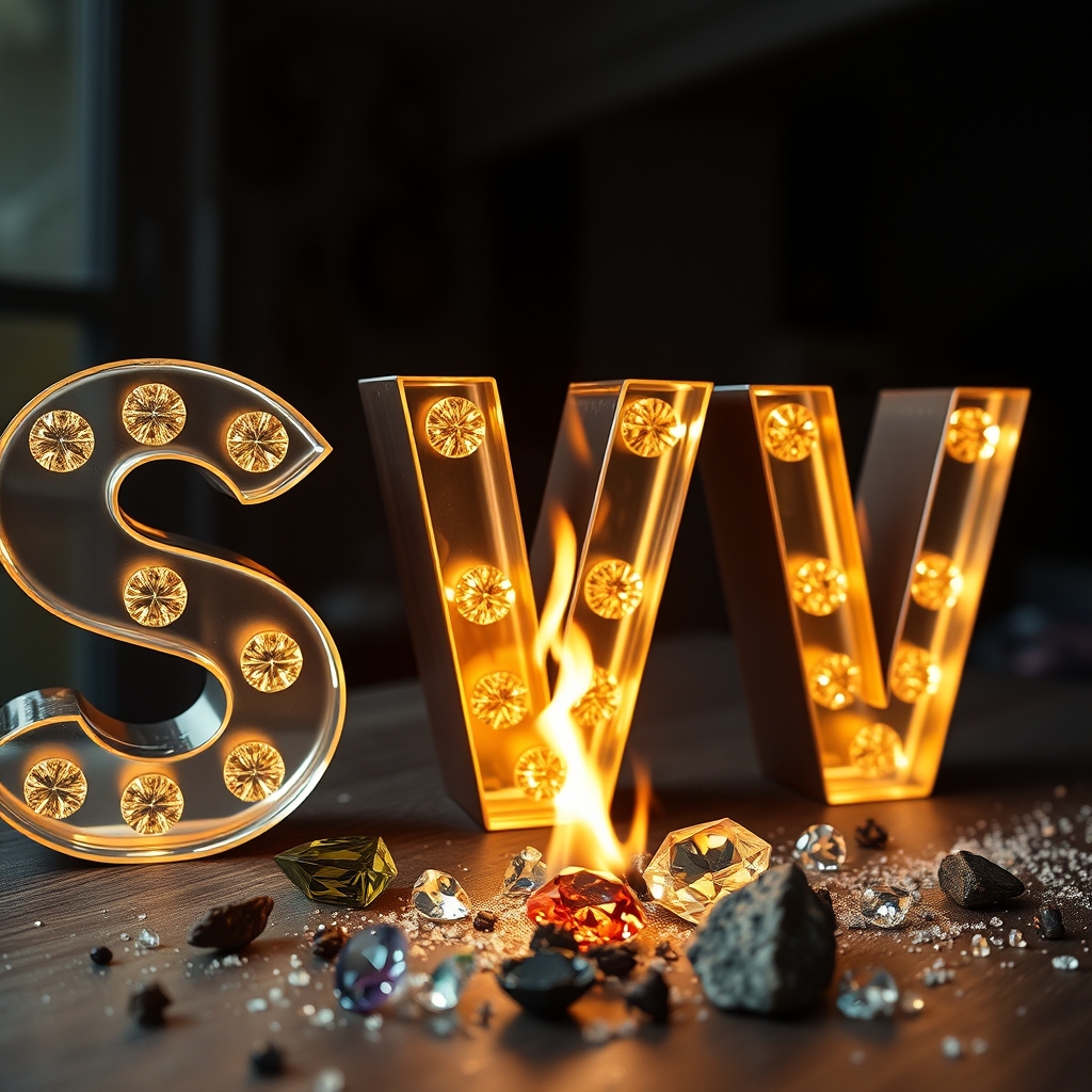 عکس حروف SV بزرگ و مشخص کنار یک آتیش کوچیک و الماسهای زیبا و چیزهای ترسناک و هیجان انگیز10