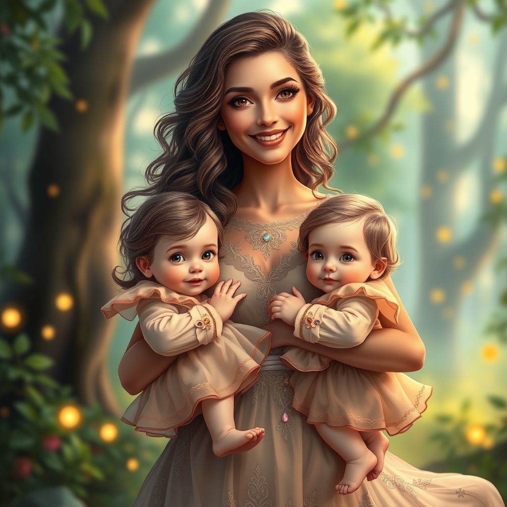 یک خانم با بچه های دقلو وزیباش 19