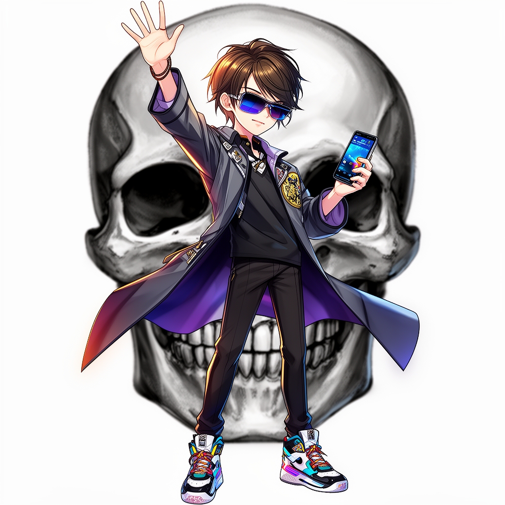 🙋🕶️🧥👟📱☠️4