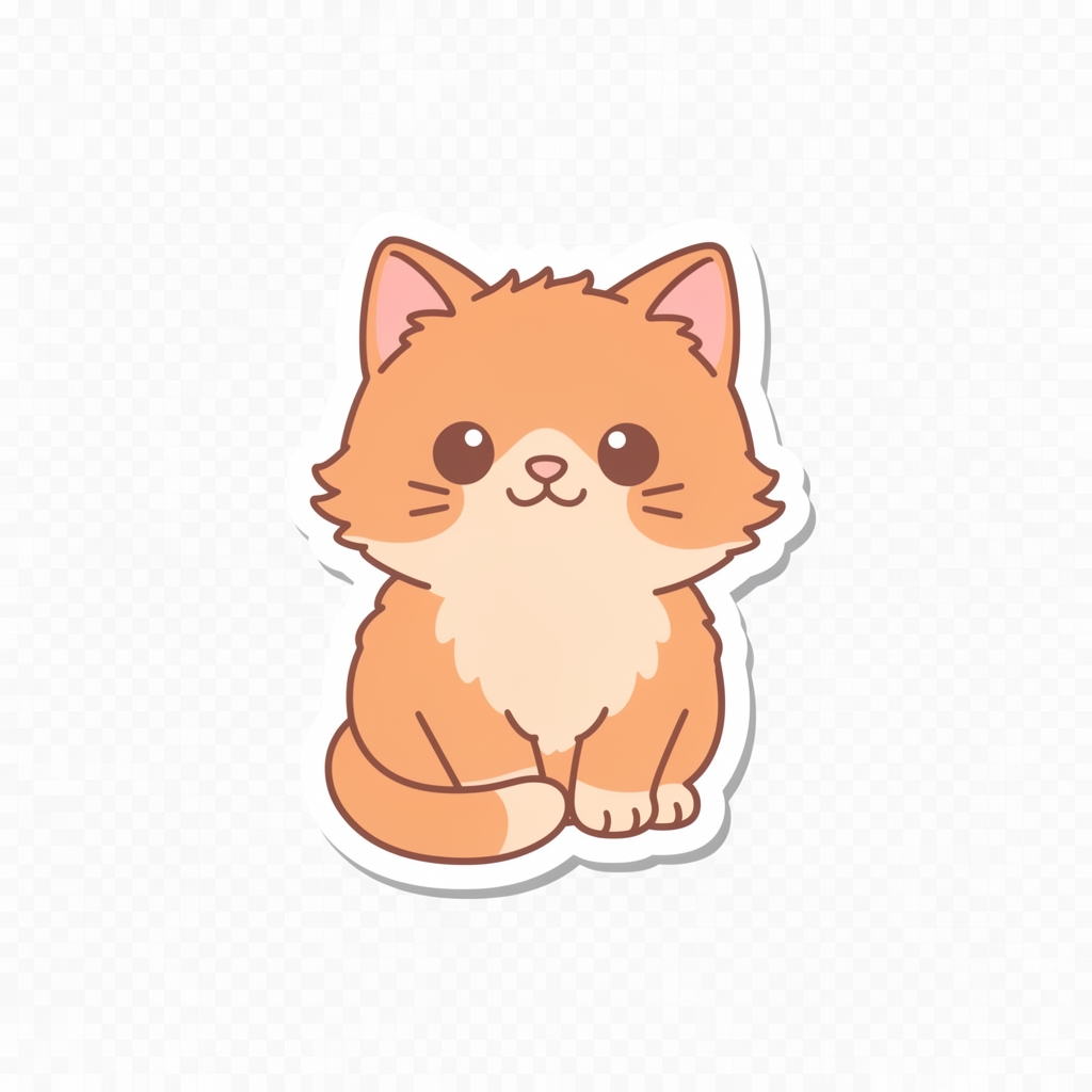 استیکر یک گربه کوچولو بامزه3