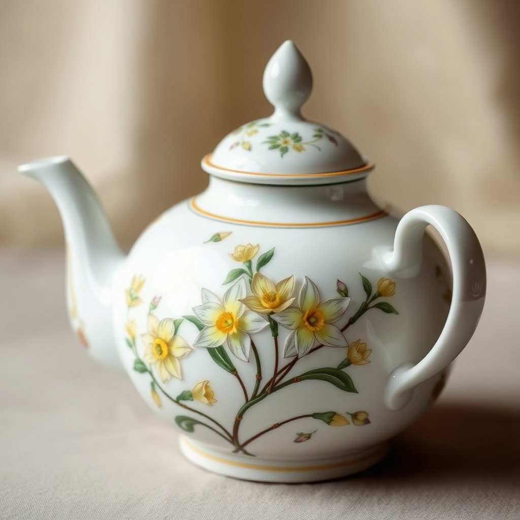 یک قوری با طرح گل نرگس9