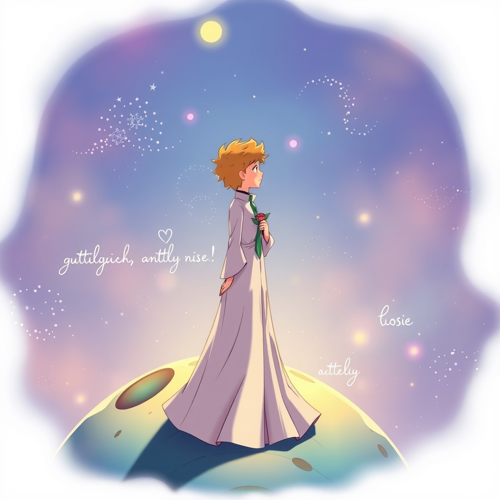 شازده کوچولو روی سیارک خودش به گل خودش نگاه می کنه21