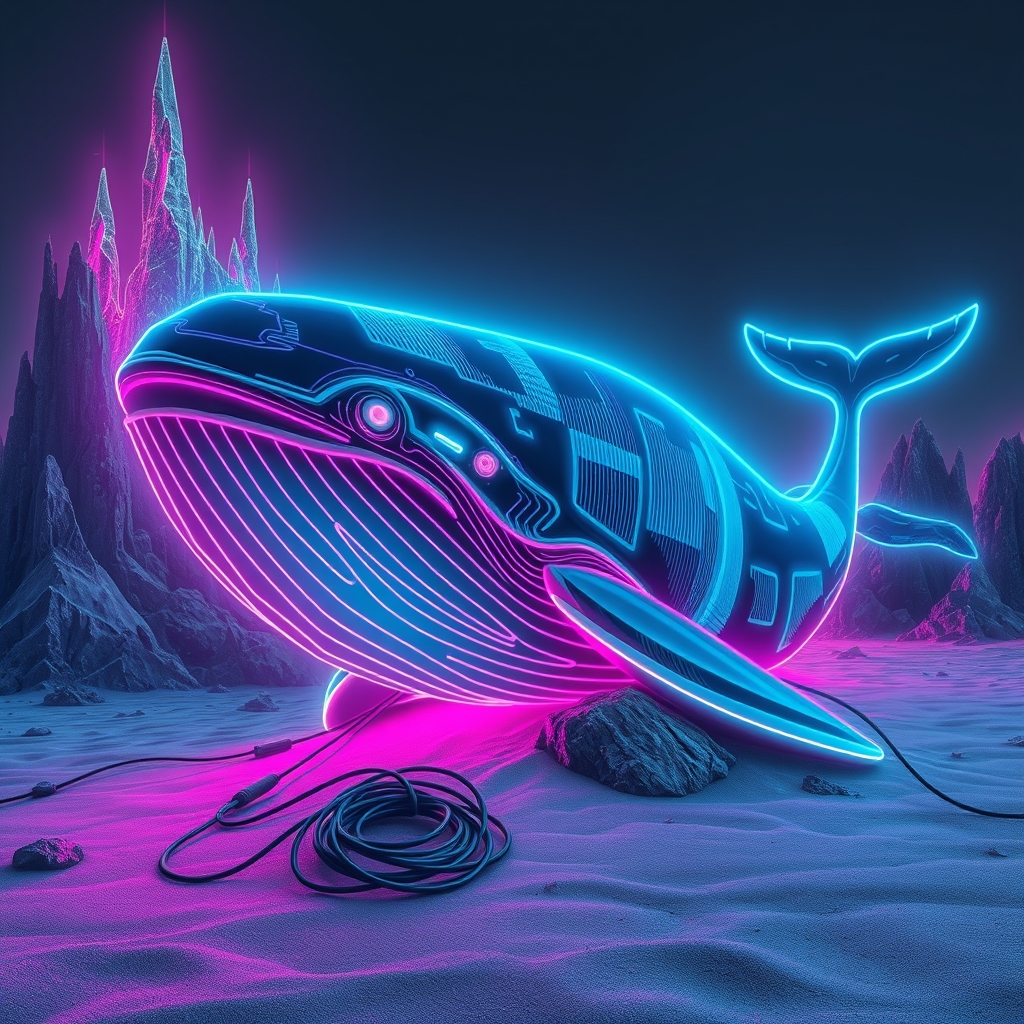 یک نهنگ ناراحت که زندانی شده بر روی یک جزیره و در حال مردن است0