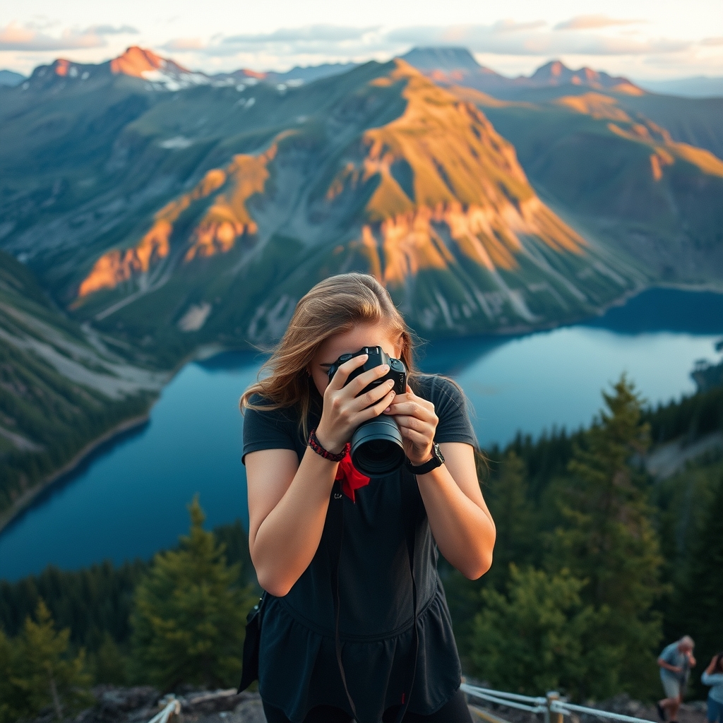 زیبا ترین عکاس زن دنیا که دارد از منظره های زیبا عکس برداری میکند 2