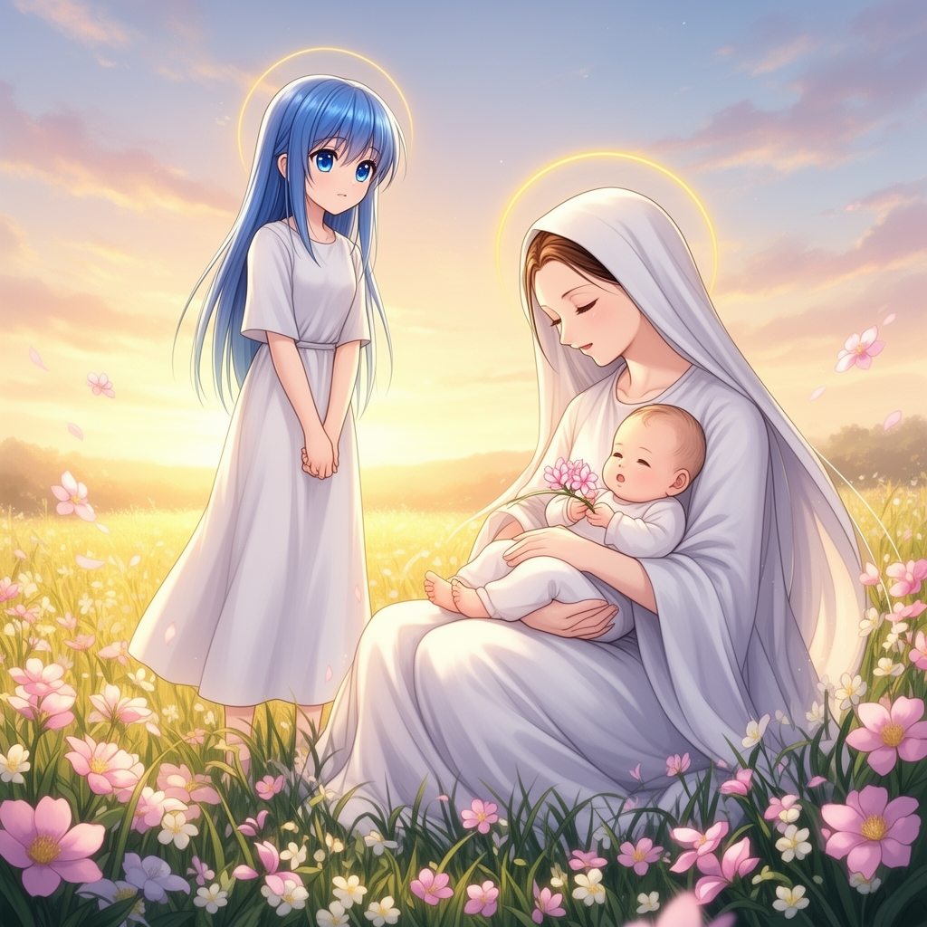 دختر چشم آبی زیبا مامانش رو از دور میبینه 
مامان مامان مامان جون بیا این گل و هدیه برات روزت مبارک مادر فرشته ی زمینی کودکش را در آغوش می‌گیرد کودک در بغل مادر و دستش گل0