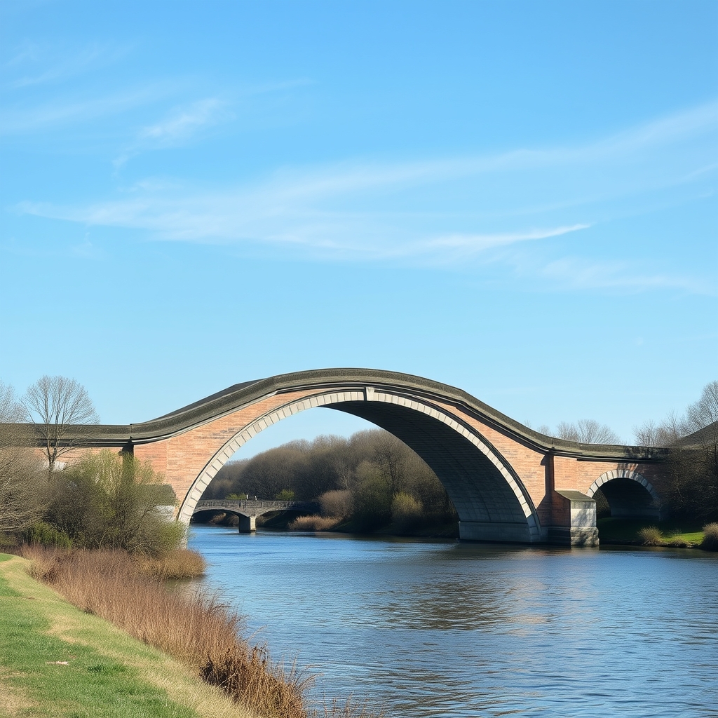 اسمان ابی و یک پل هلالی  زیر پل رودخانه 5