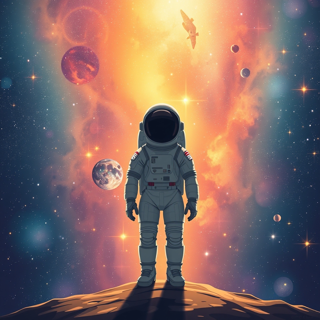 کهکشان زیبا که یک فضانورد روی آن است10