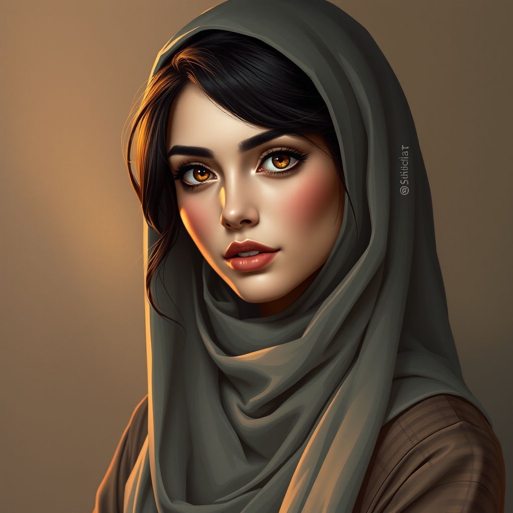 دختر ایرانی با حجاب زیبا چشمان عسلی موهای زیبا زن 17