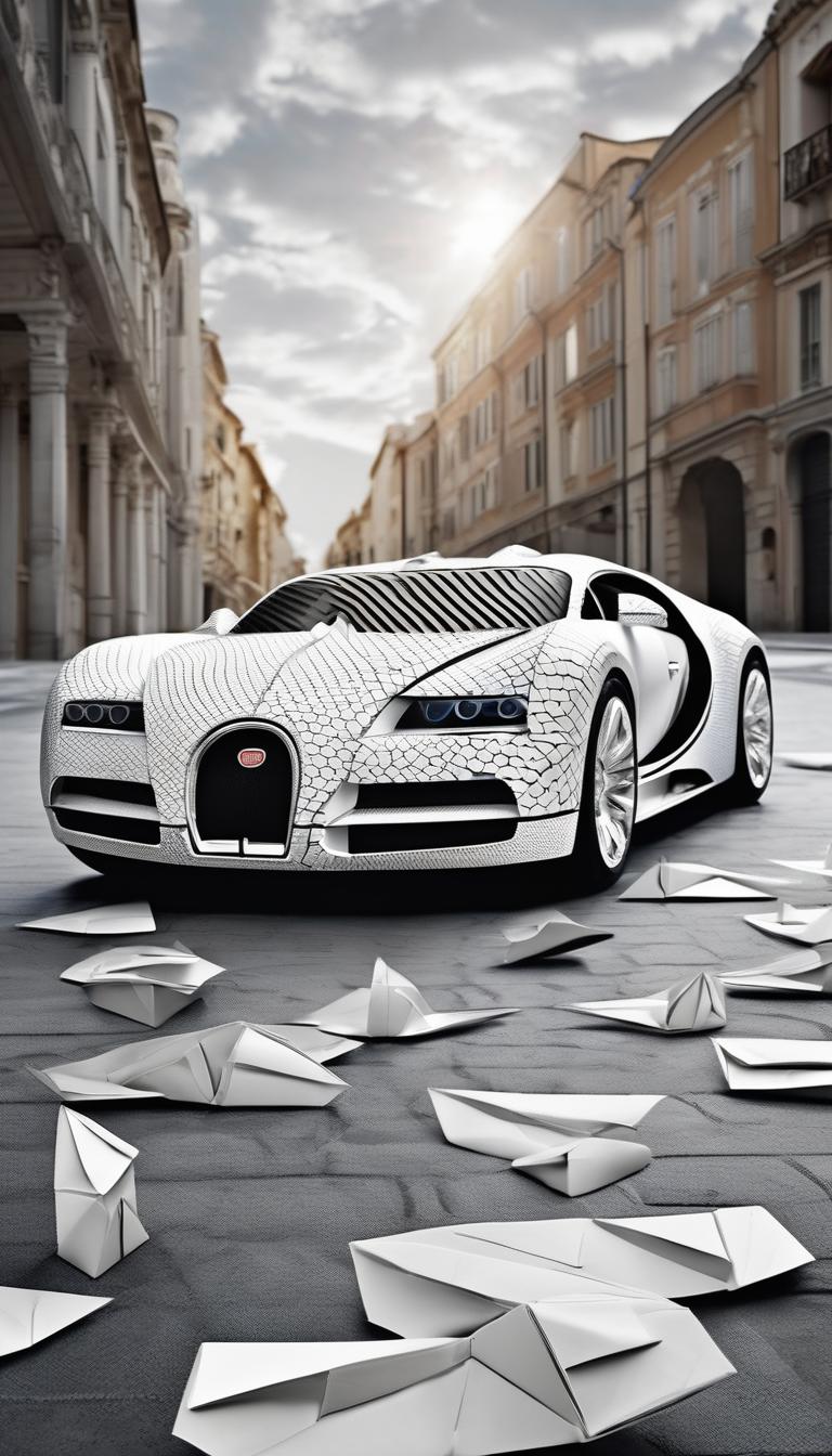 یک بوگاتی سیاه و سفید 22