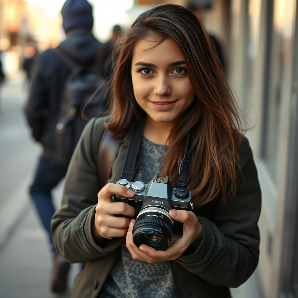 یک دختر جوان عکاس ایرانی متولد ۱۳۹۲به سال ۱۴۱۲که دوربین عکاسی دستش است2