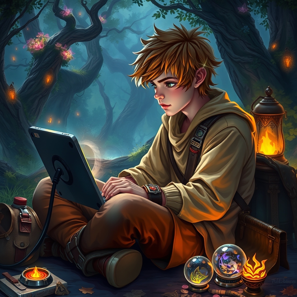 یک پسر گیمر با موهای گندمی
17