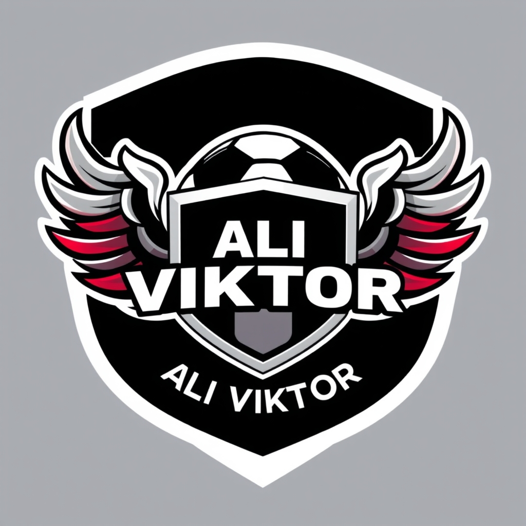 یک لوگو فوتبالی با نوشته ALI VIKTOR 19