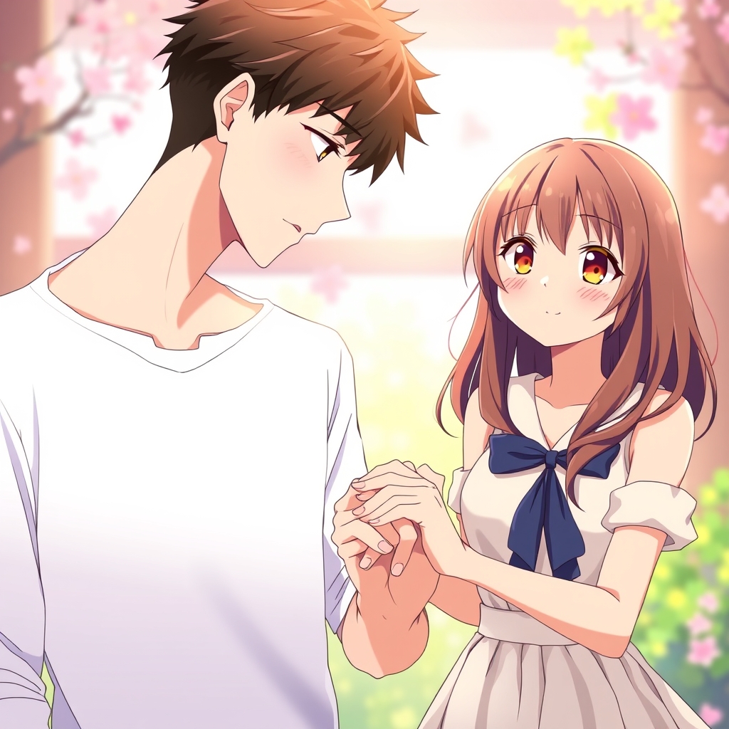 یک دخترزیبا ۱۸ساله  که دست یک پسر زیبا ۱۸ساله راگرفته 1