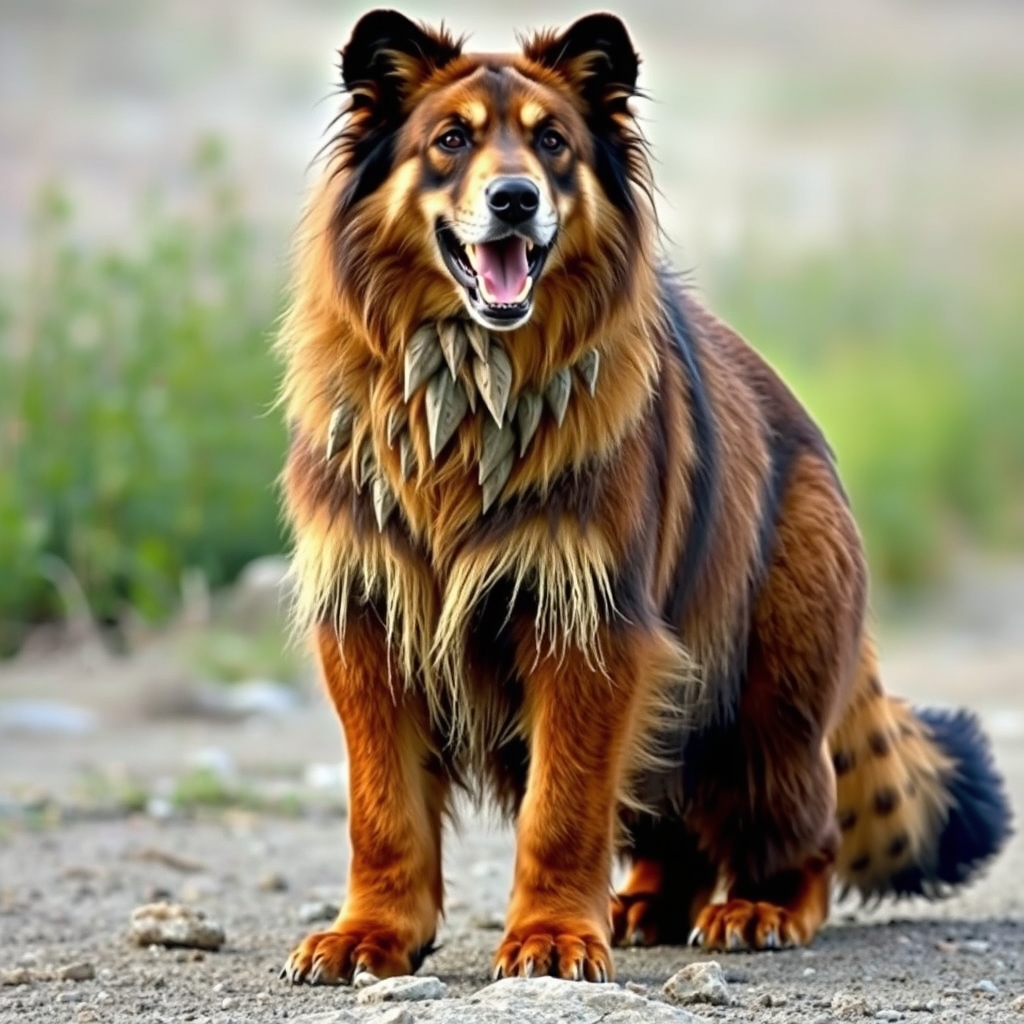 حیوان زیبا رو سر سگ بدن خرس پاهای شیر دم روباه و دندان‌های جگوار پشتش هم عکس ایران7