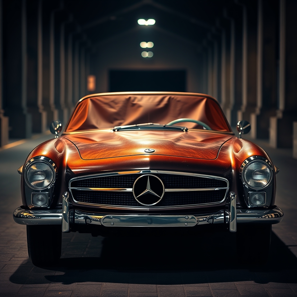 یه خودرو کلاسیک قدیمی بنز با کاور چرم 21