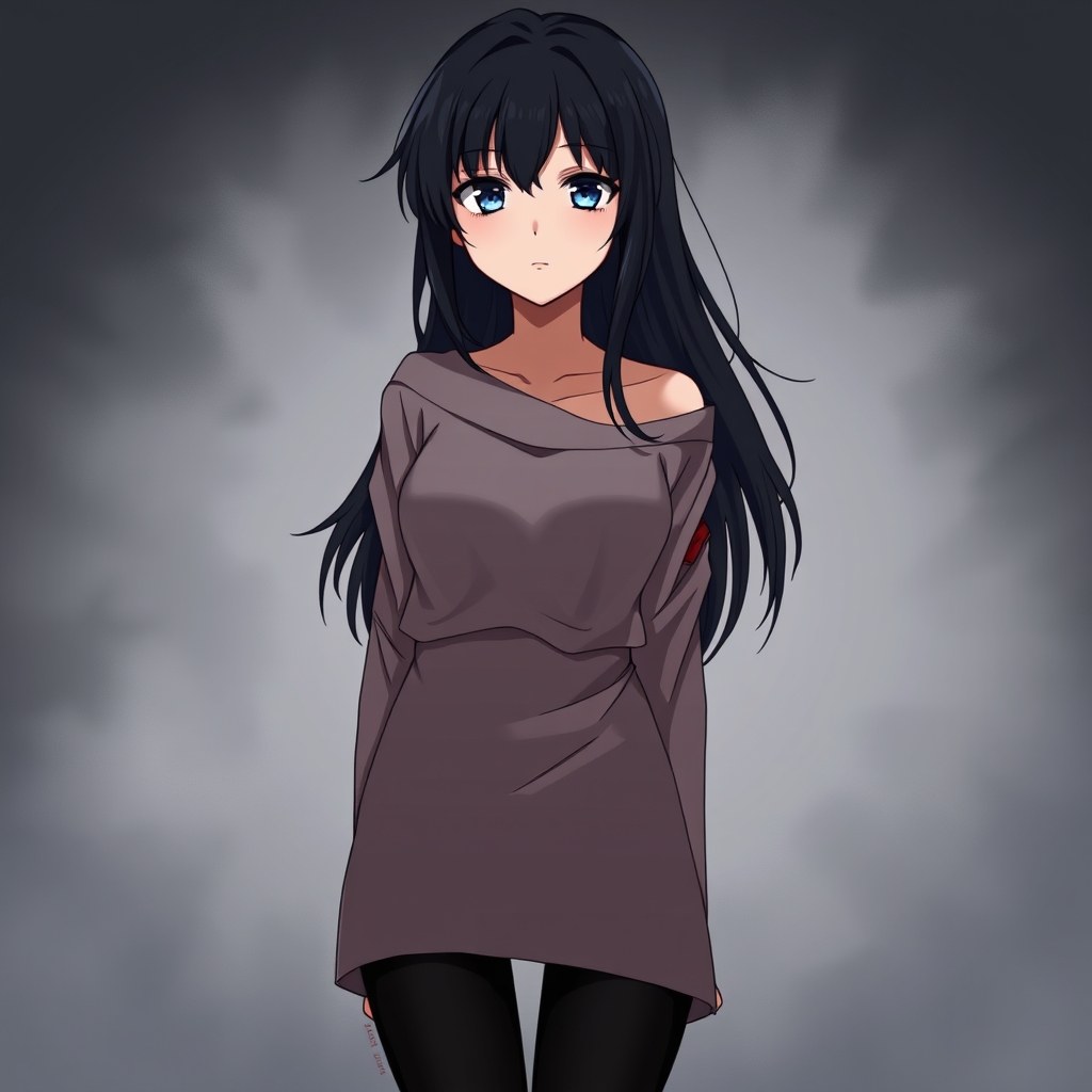  زانبی دختر 🧟‍♀️ زیبا با لباس و شلوار خونی وموهای مشکی وچشمانی آبی 0