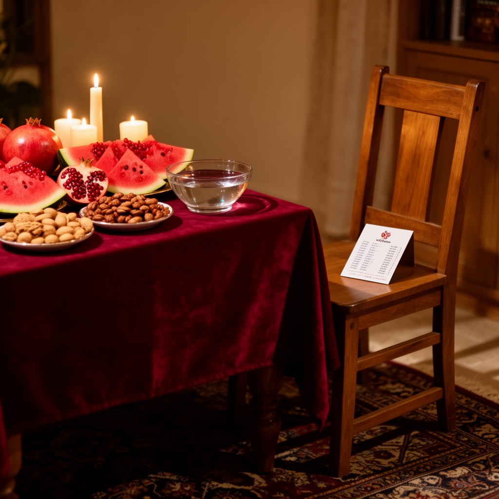 منو بزار رو صندلی کنار سفره یلدا 5