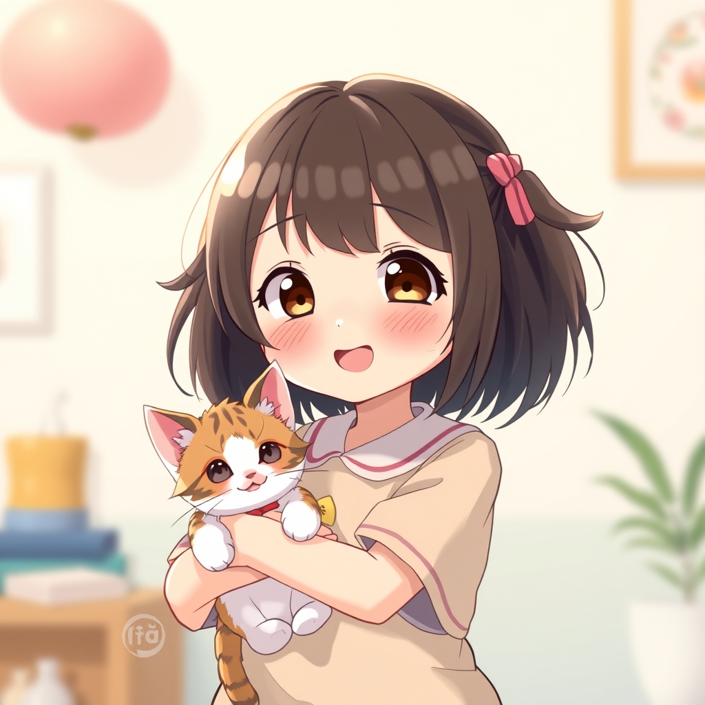 بچه گربه و دختر بچه خوشگل18