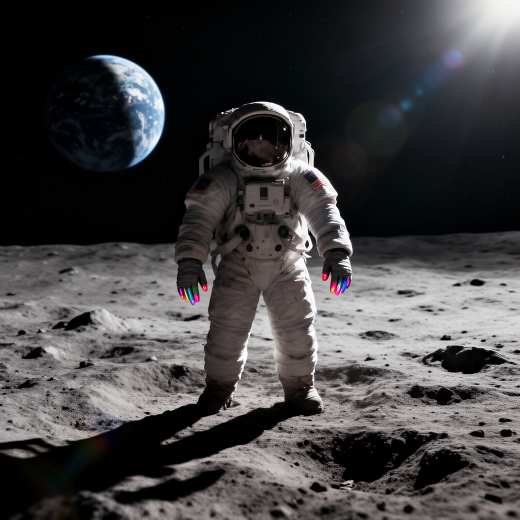 یک فضانورد روی کره ماه🌚💅🏻0