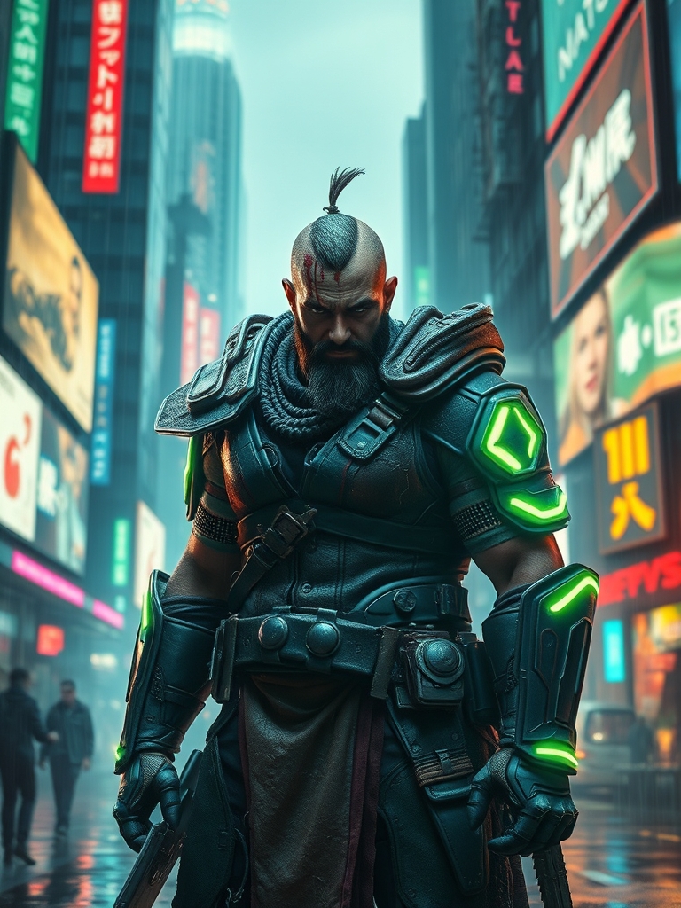 مردی جنگجو و تنومند که تازه از چنگ برگشته است با سر و صورت خونی13