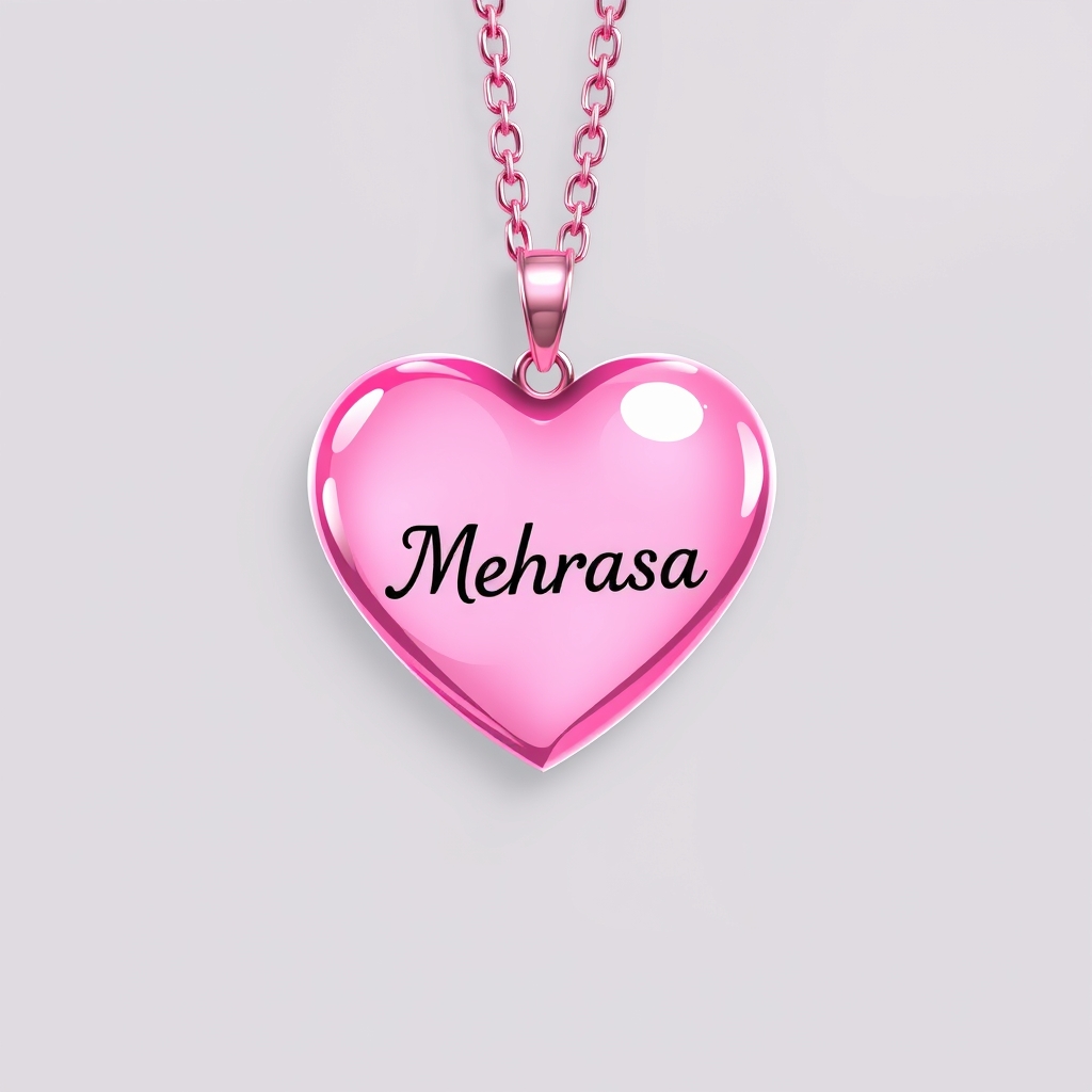 گردنبند قلبی صورتی که روش نوشته شده Mehrasa12