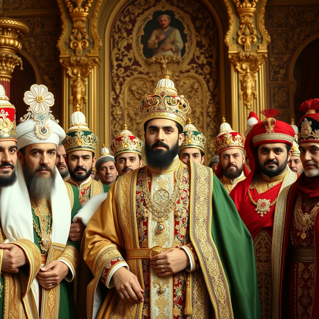 مراسم تاج گذاری یک ولیعد زیبای ایرانی در زمان قاجار و اشراف زادگان16