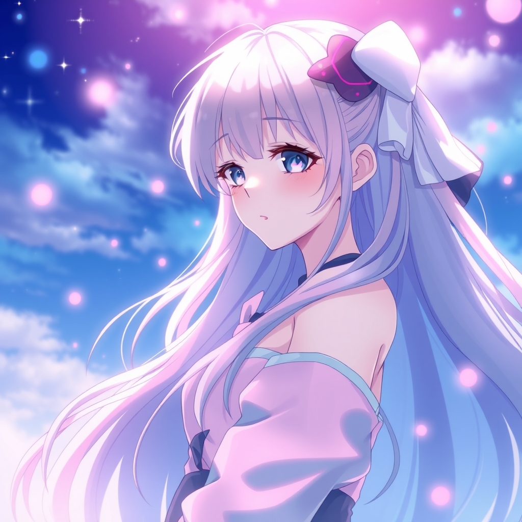 انیمه ای زیبا با استایل آبی و صورتی🩷💙5